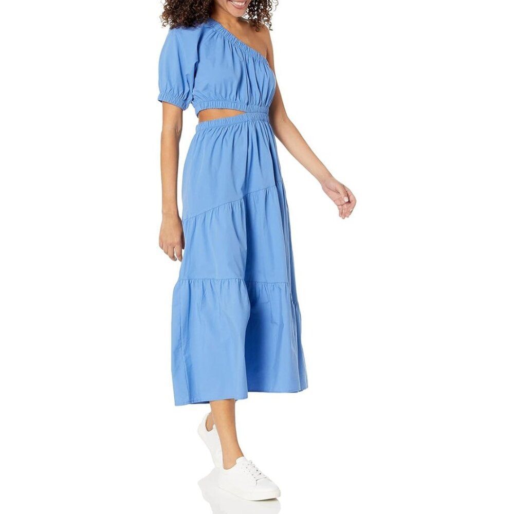 Steve Madden Leena Maxi Dress One Shoulder Ultramarine Blue NWT Size Small